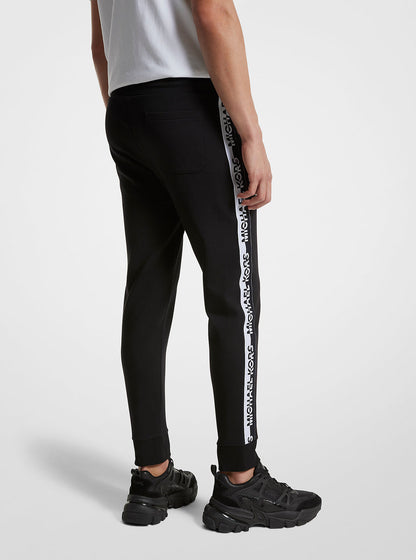logo tape cotton blend joggers