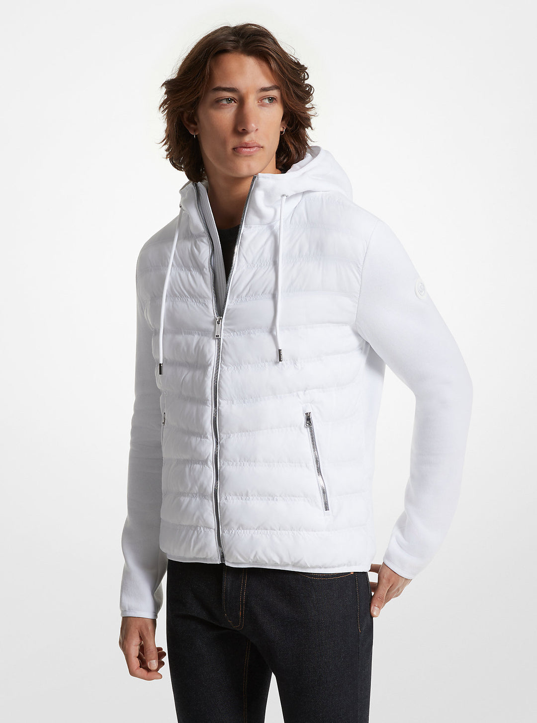 galway quilted mixed-media jacket