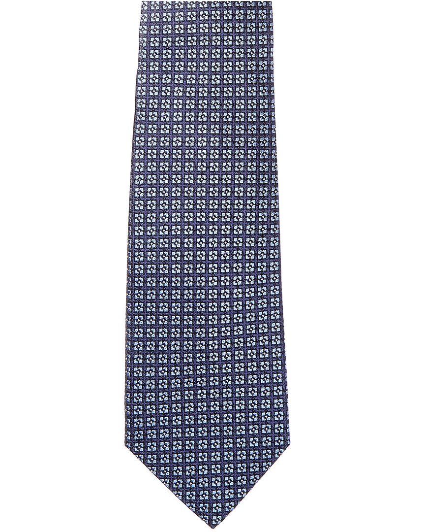 blue squares silk tie