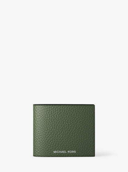 pebbled leather billfold wallet and signature logo card case gift set
