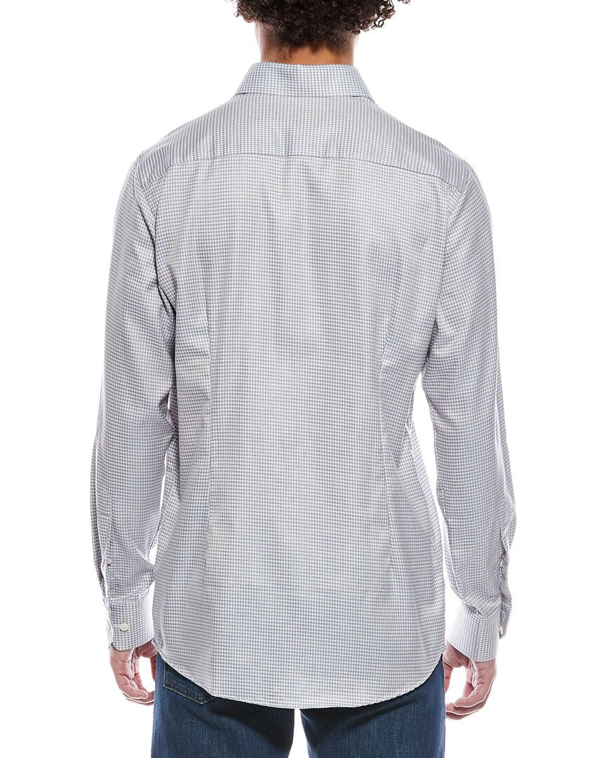 check melange signature twill contemporary fit shirt