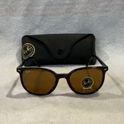 men's sunglasses with case in black, brown