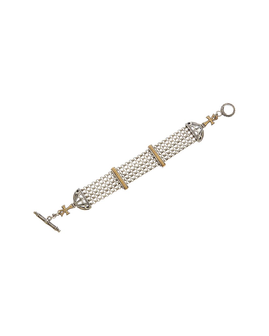silver & 18k toggle bracelet