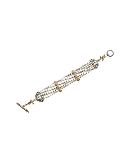 silver & 18k toggle bracelet