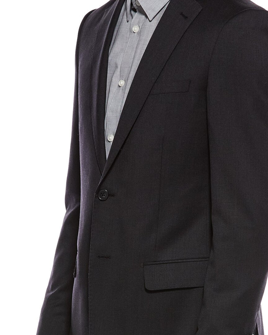 2pc wool suit with flat front pant