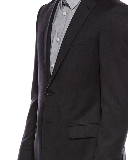 2pc wool suit with flat front pant