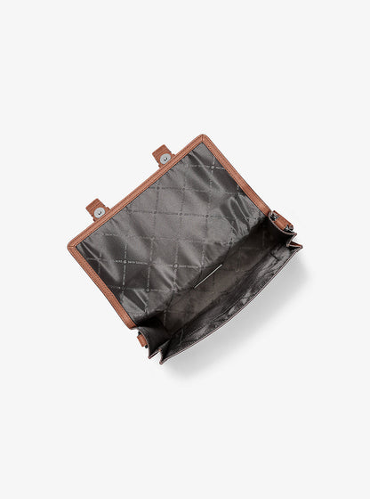 cooper pebbled leather and signature logo trunk crossbody bag