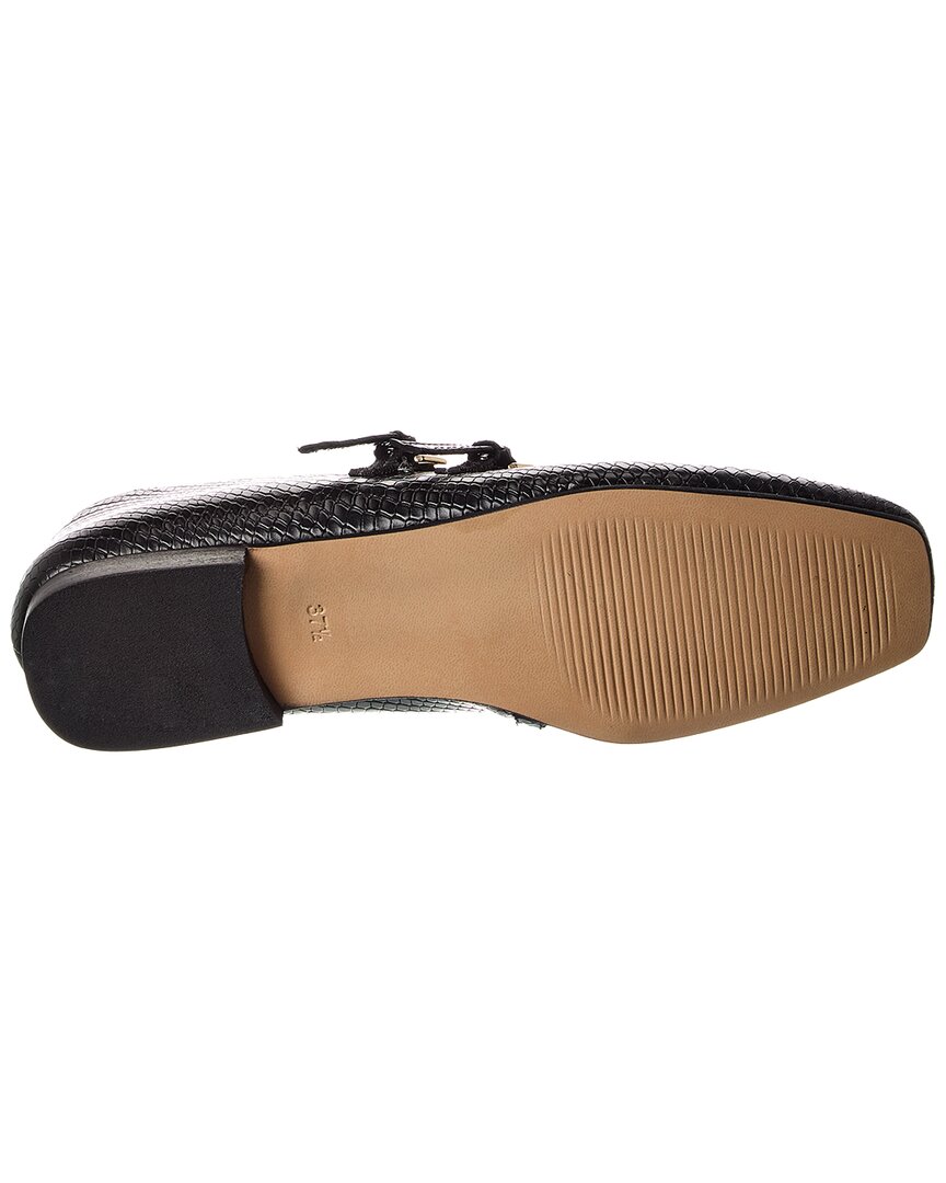 melia snake-embossed leather flat