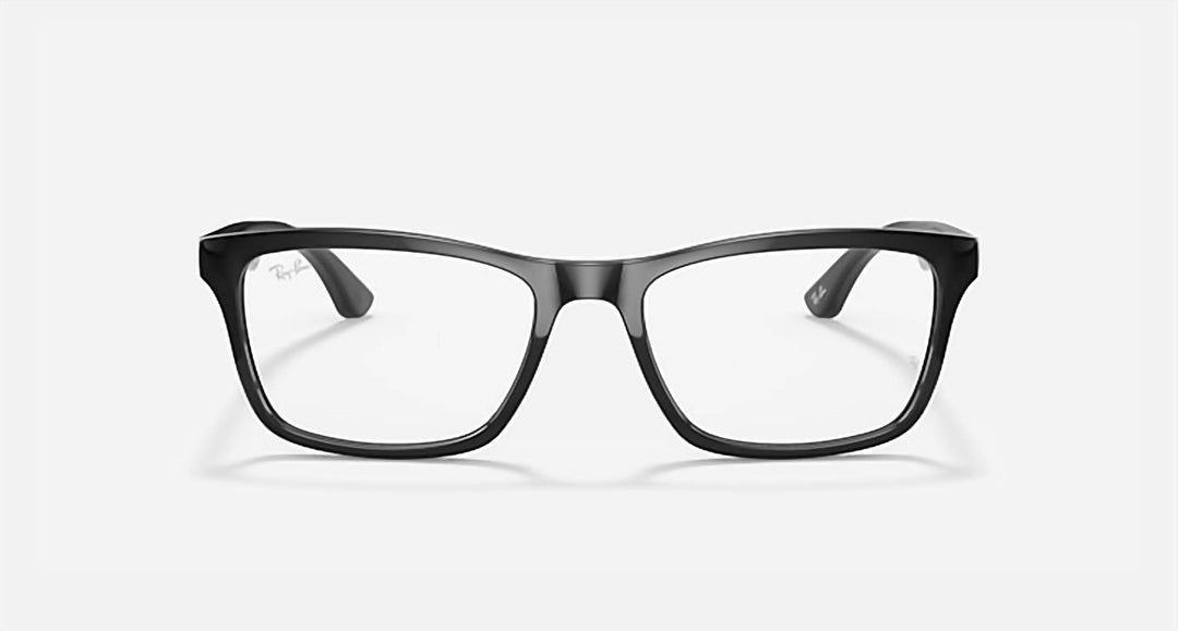 men's square optic eyeglasses in polished black