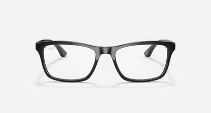 men's square optic eyeglasses in polished black