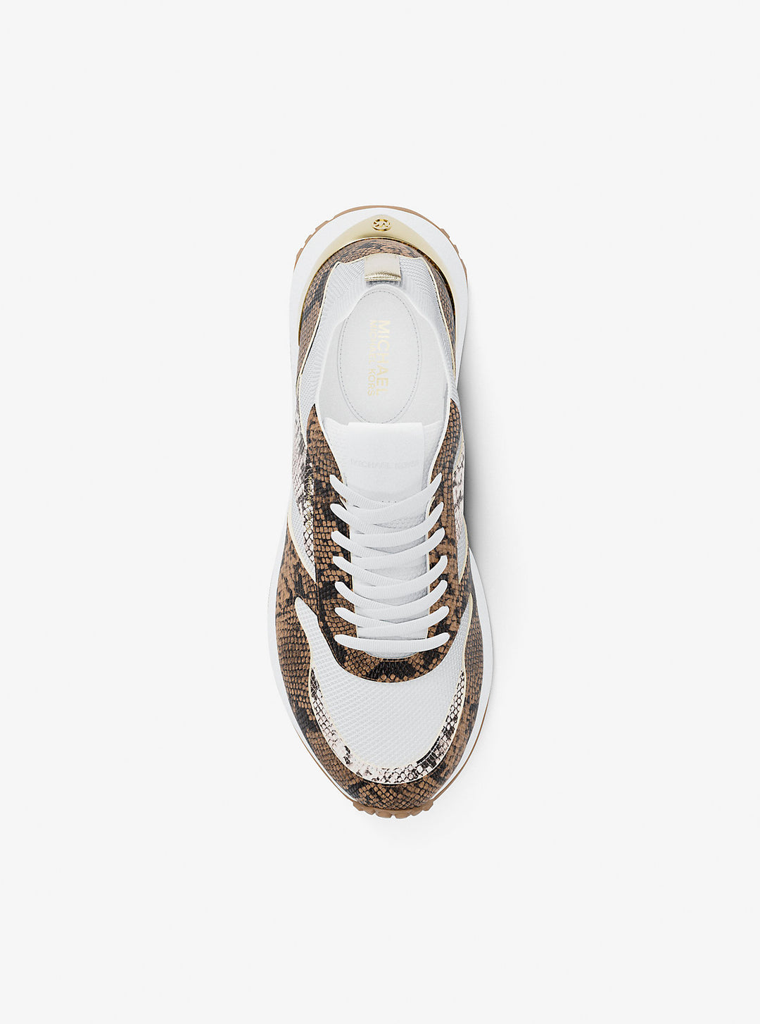 jesse stretch knit and snake embossed trainer