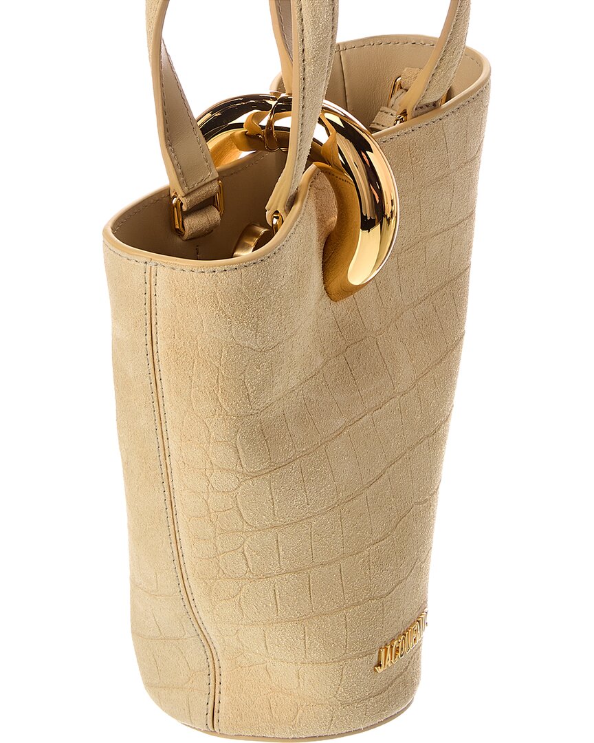 logo suede bucket bag