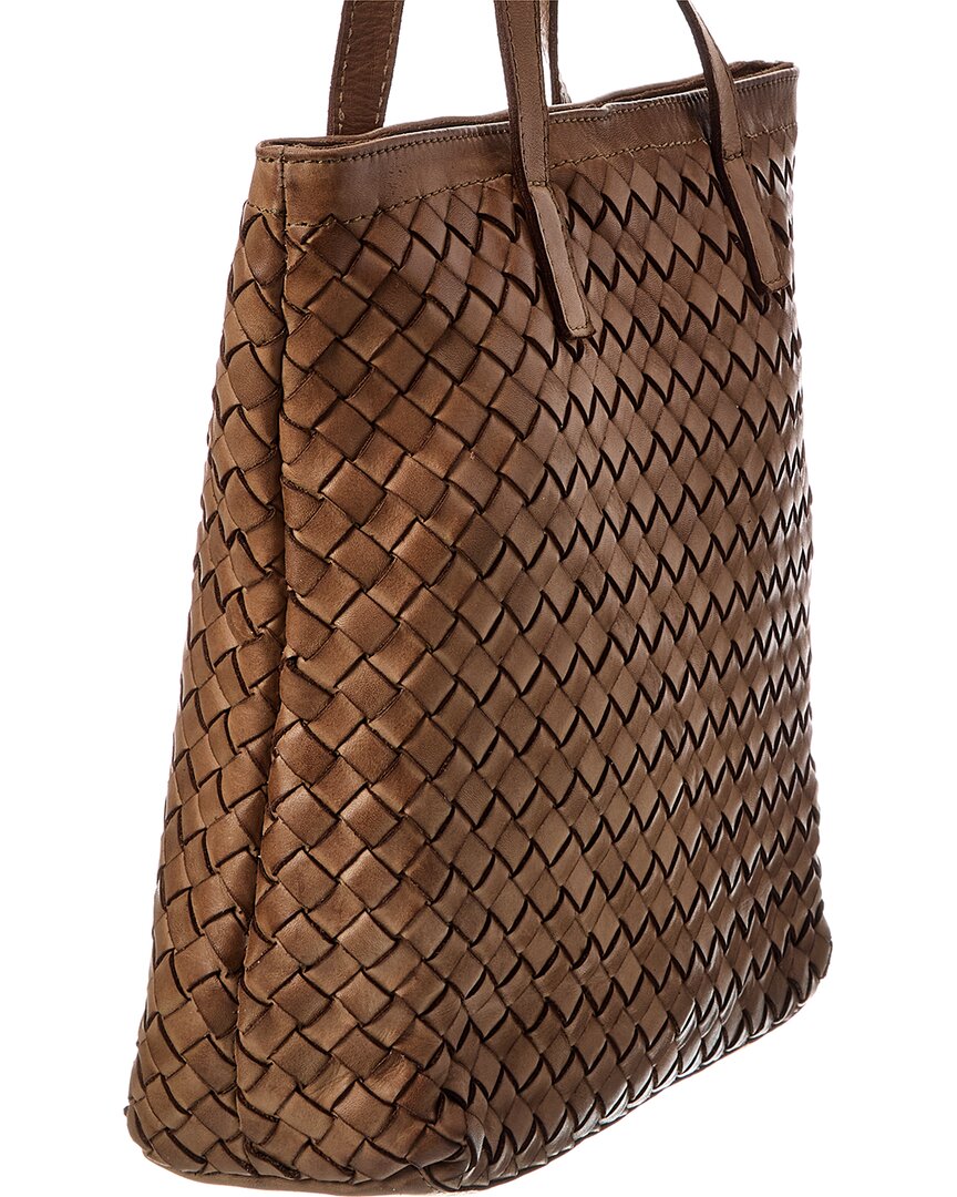 claire hand woven leather tote