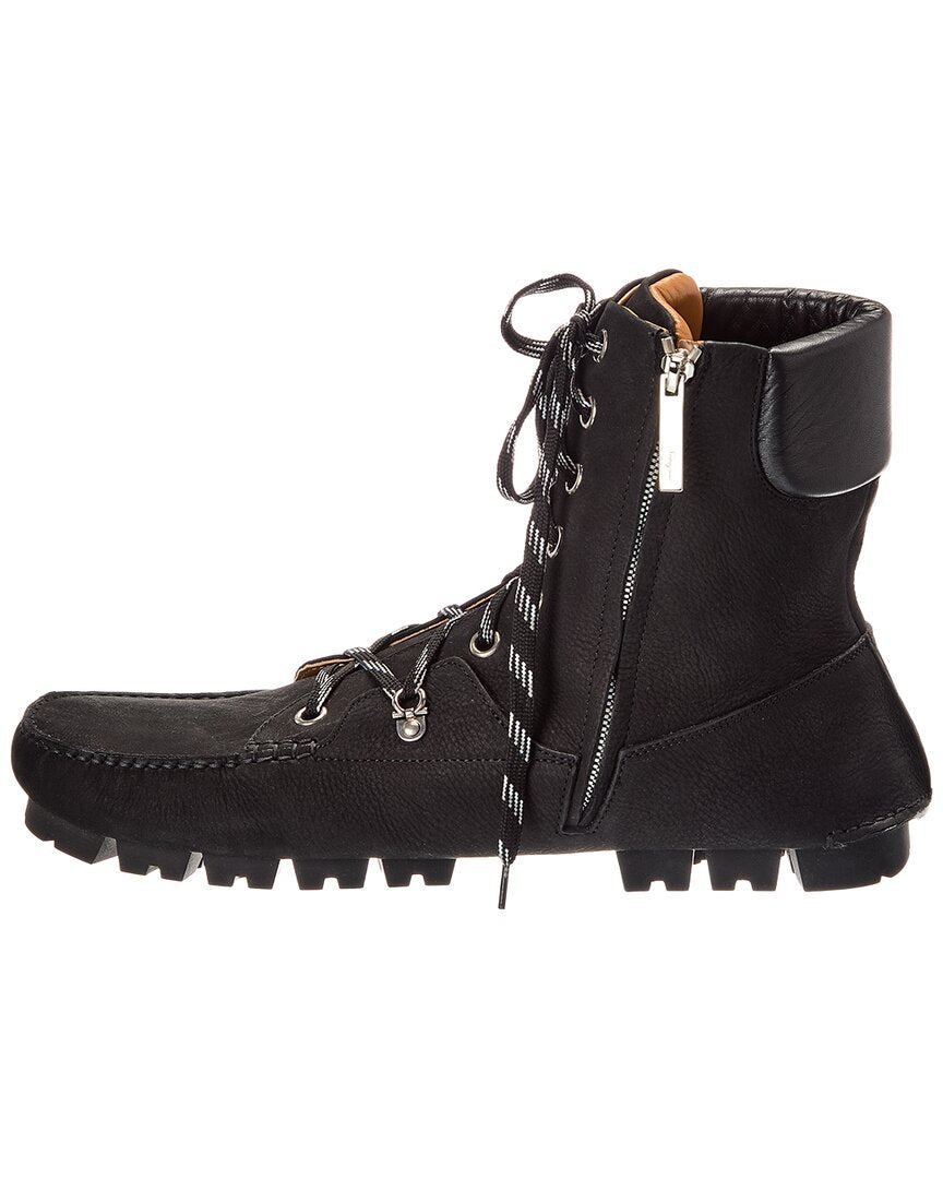 ferragamo grifo leather hiking boot