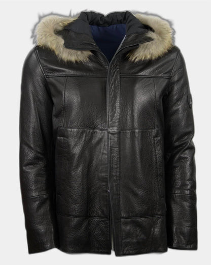 trace leather jacket in black