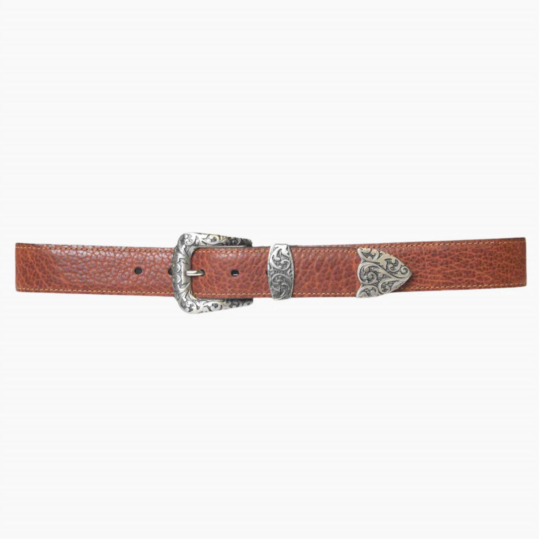 women's vintage bison leather primrose usa belt in peanut