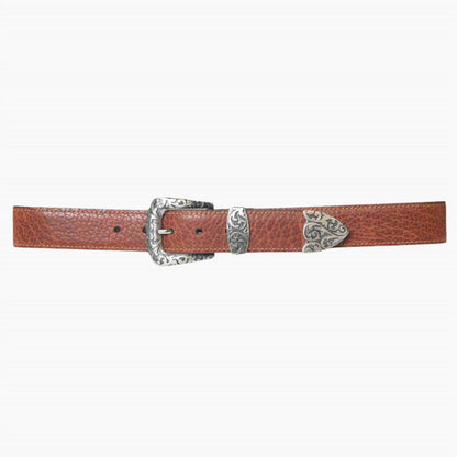 women's vintage bison leather primrose usa belt in peanut