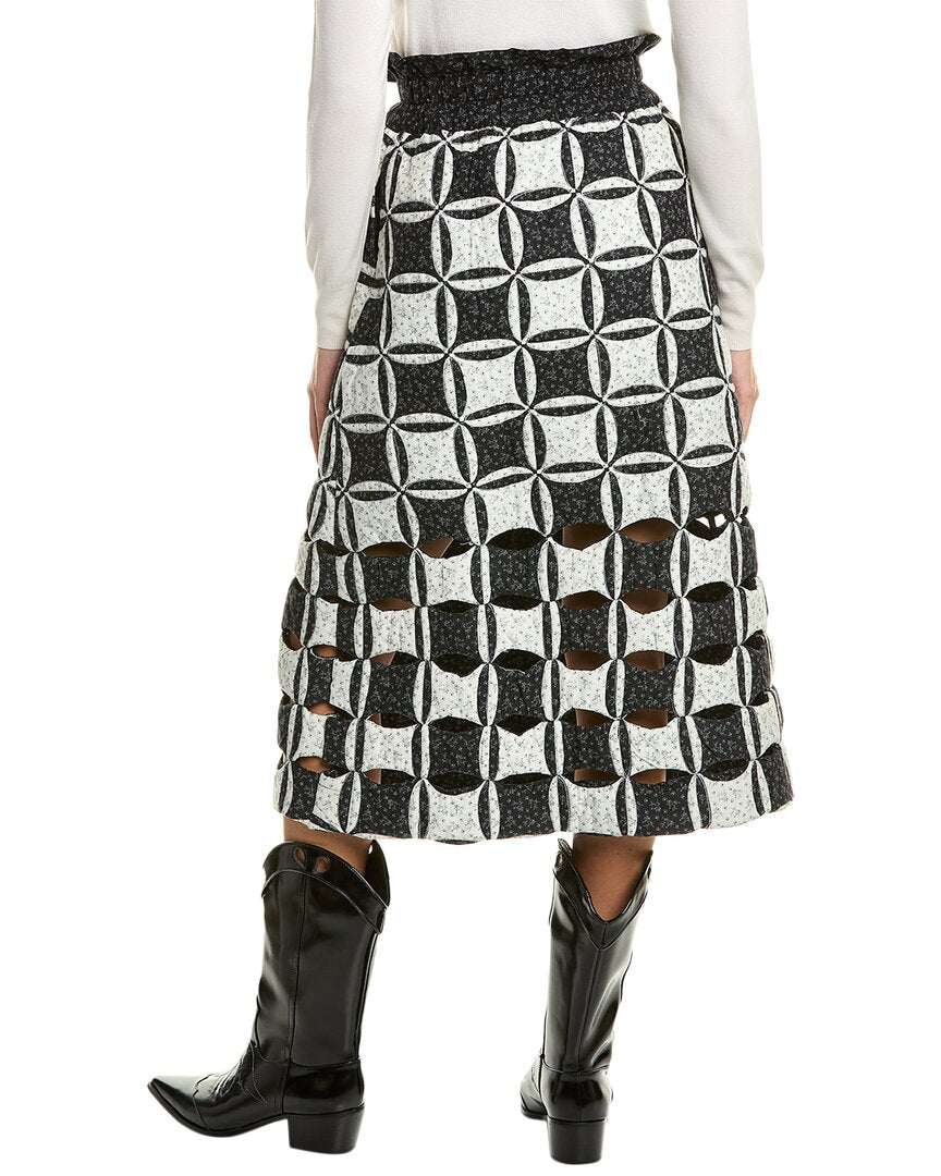 catalina calico cutout midi skirt
