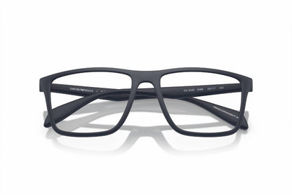 men's rectangle eyeglasses frame in matte blue rubber gray