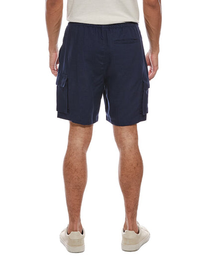 air linen-blend pull-on cargo short