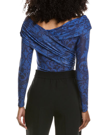 printed blouson bodysuit