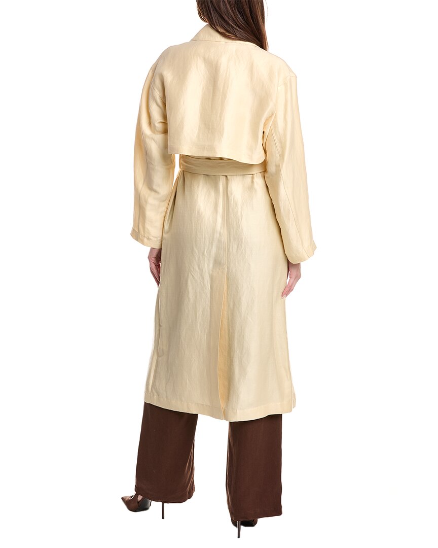 belted a-line silk-blend trench coat