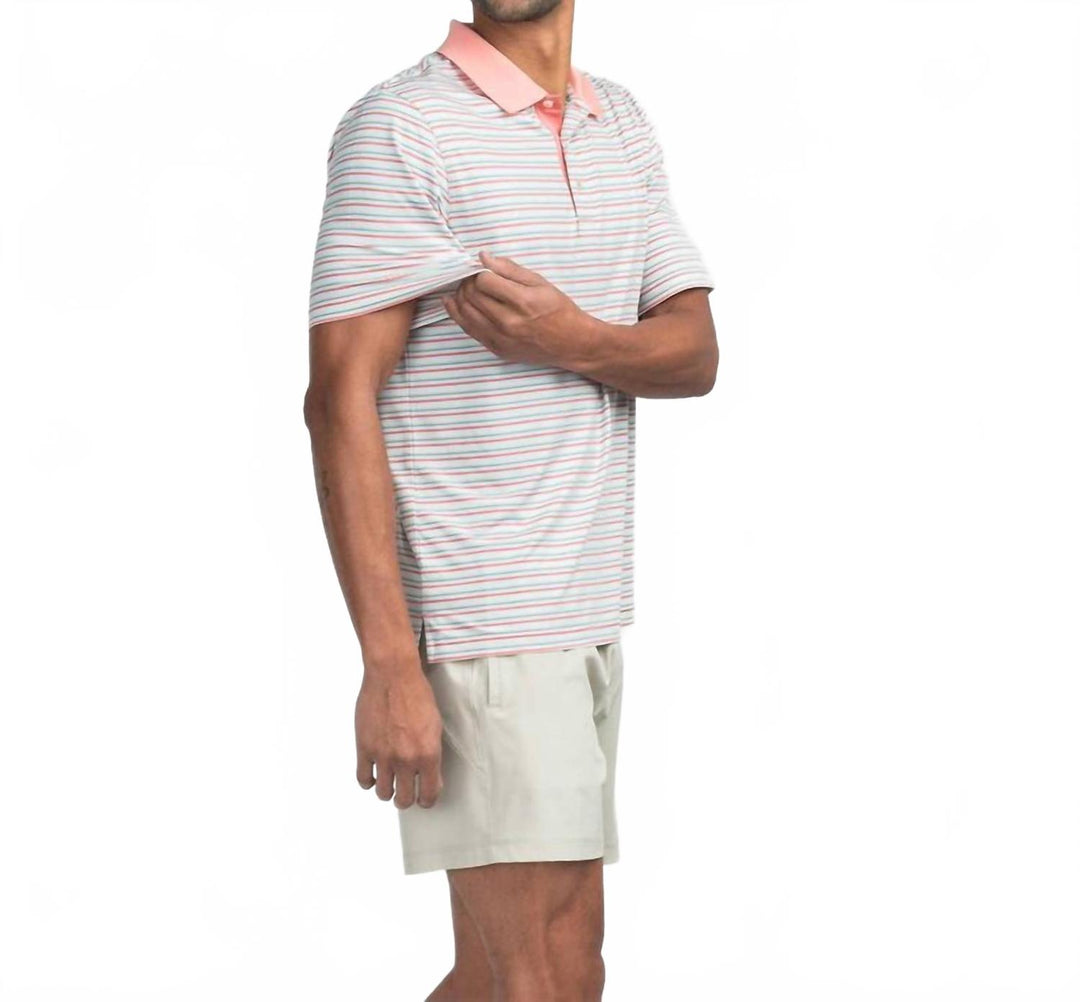 stripe polo in sandbar