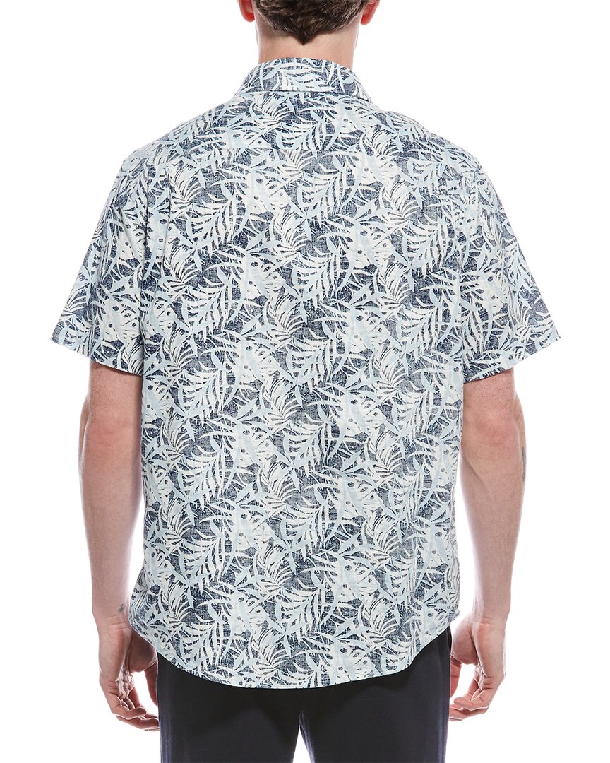 tropical linen-blend shirt