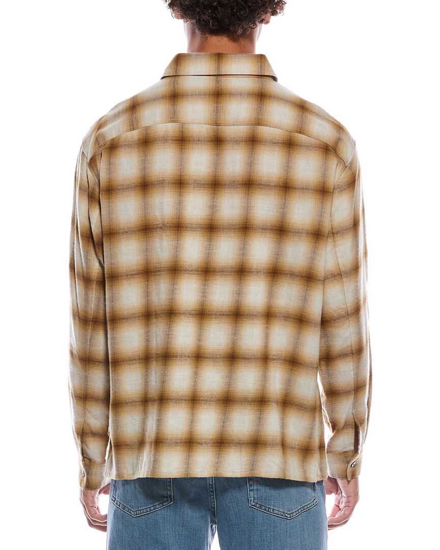 lightweight plaid wool-blend shirt