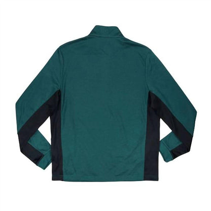 men's golf thermal stretch 1/4 zip pullover jacket in green black