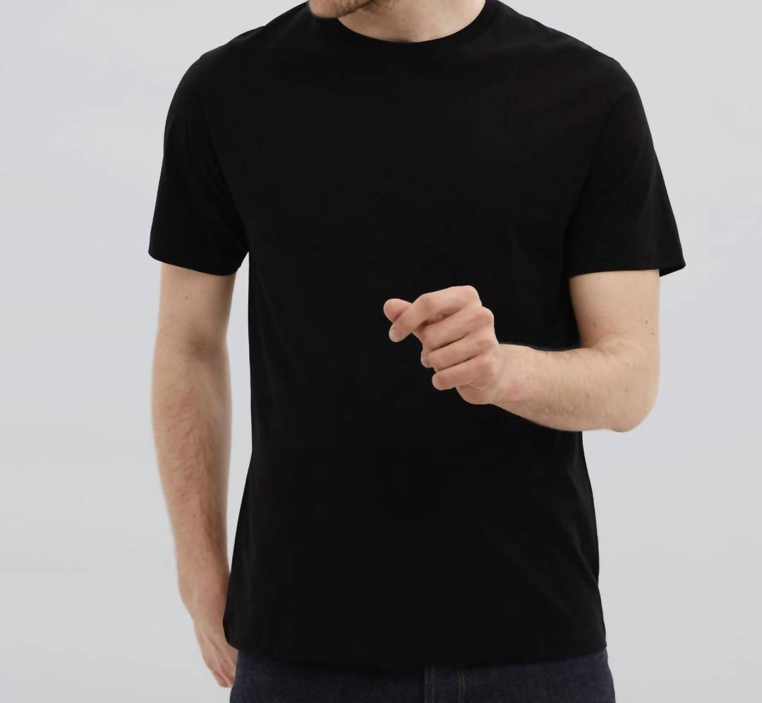 pique crew neck t-shirt in black