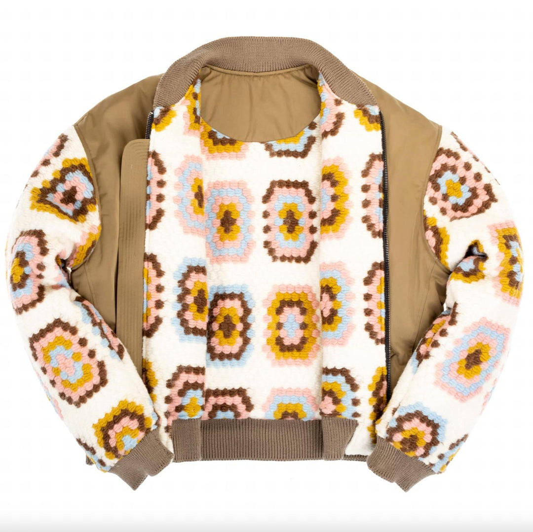men's knit - technical bomber in brown