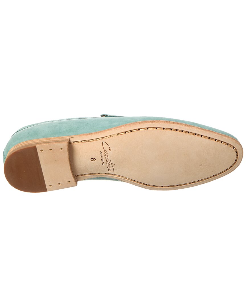 suede penny loafer