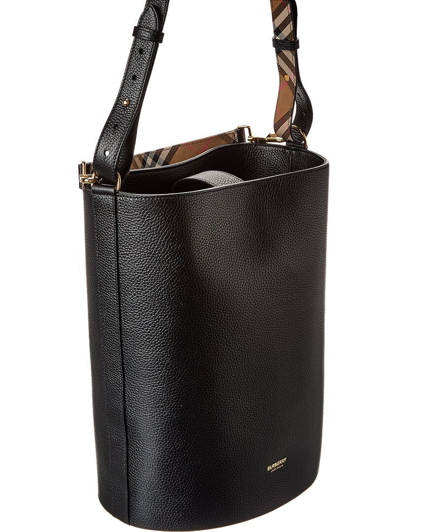 logo medium leather bucket bag