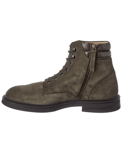 lace-up suede boot