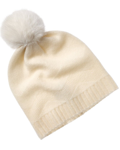 zig-zag texture cashmere beanie