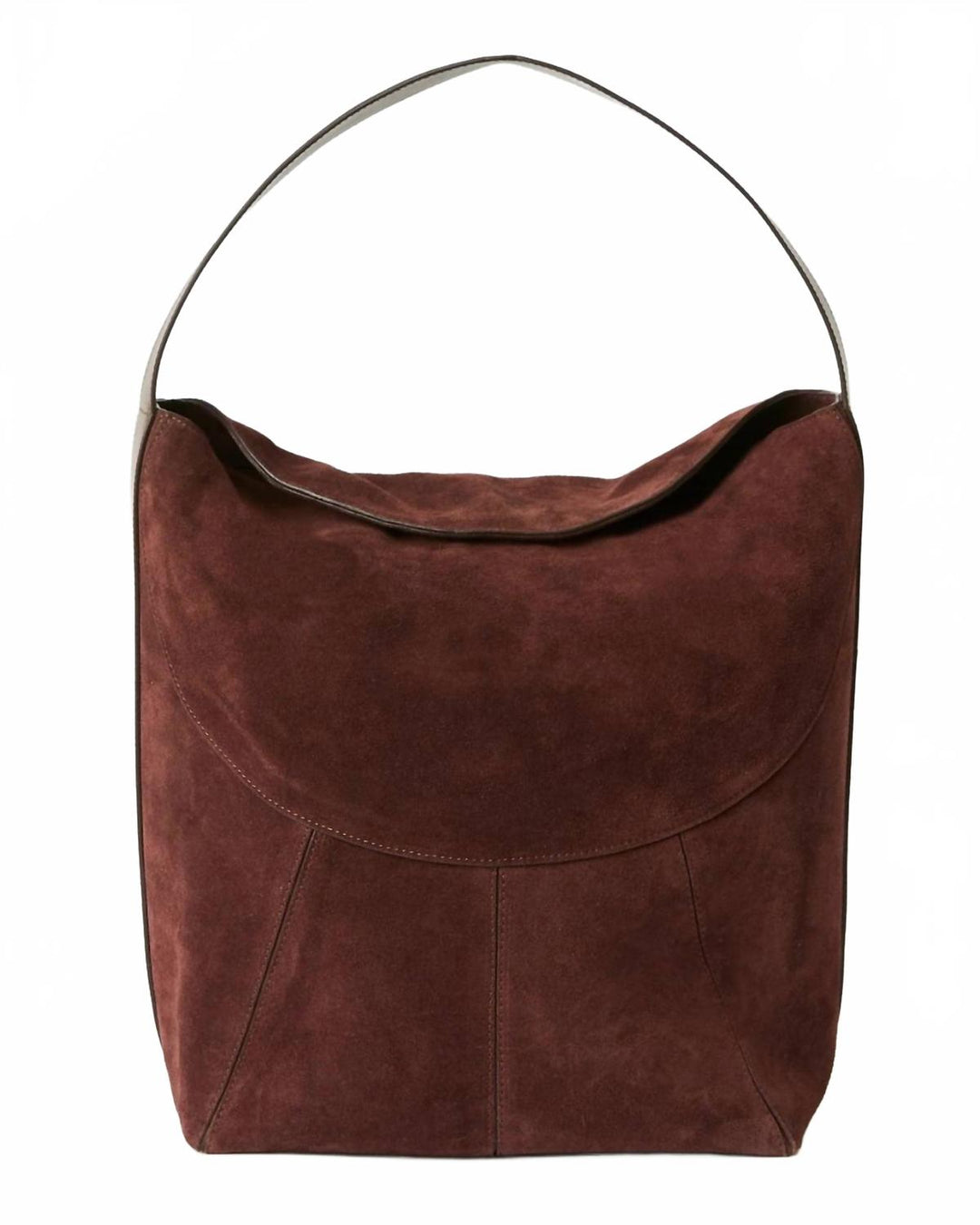 women's rowe suede bucket bag in chocolate