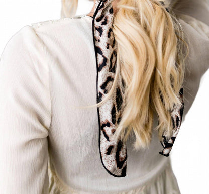 women's natural look leopard hair tie in brown