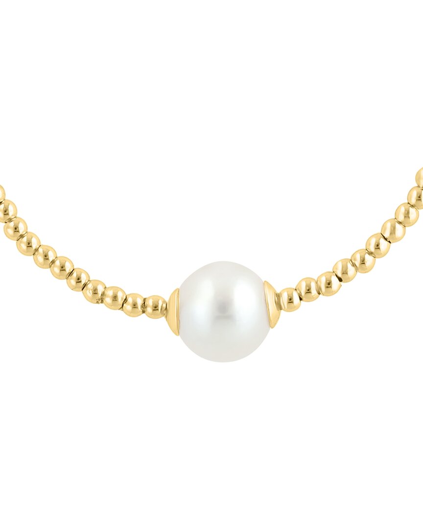 14k over silver 10.5mm pearl bracelet
