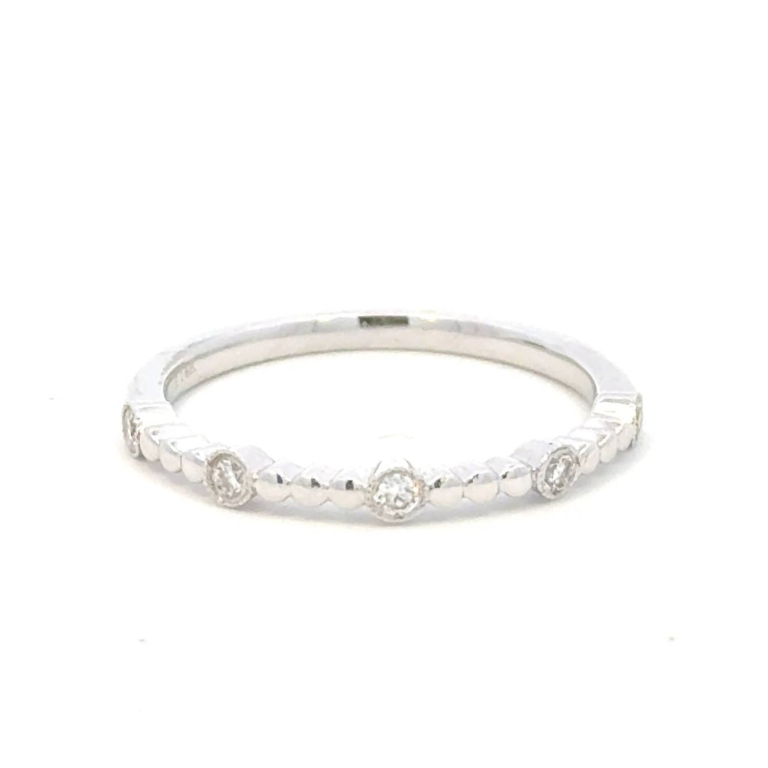US 6.5 - 14k white gold