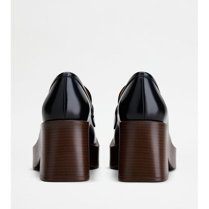 platform loafers in leather