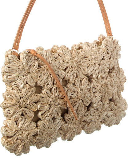 the ravello floral mini straw pouch