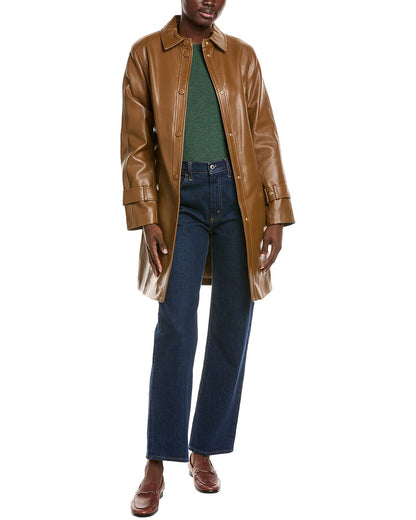 snap front tie belt jacket