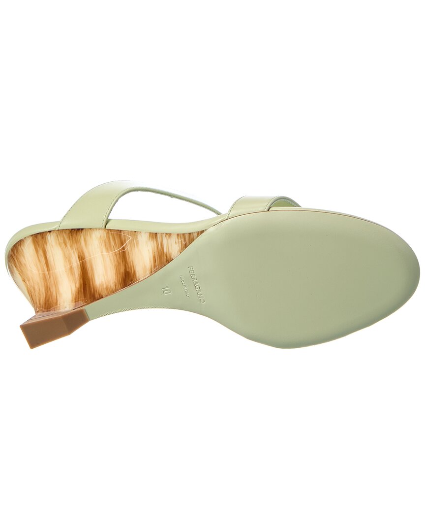 ferragamo seleny croc-embossed leather wedge sandal