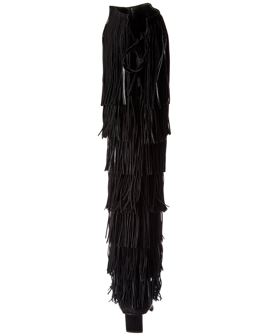suede thigh-high boot