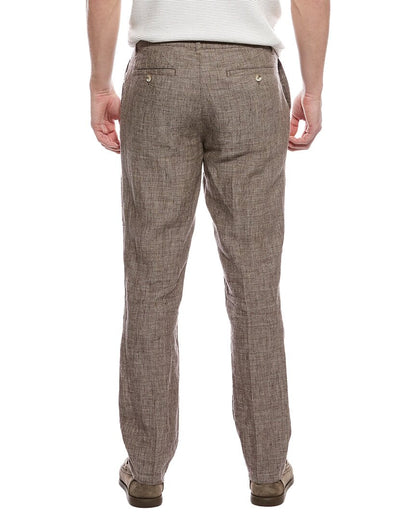 linen tapered pleated trouser