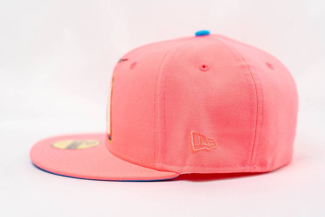 men's custom 59fifty miami marlins 2017 all star game fitted hat in pink glow