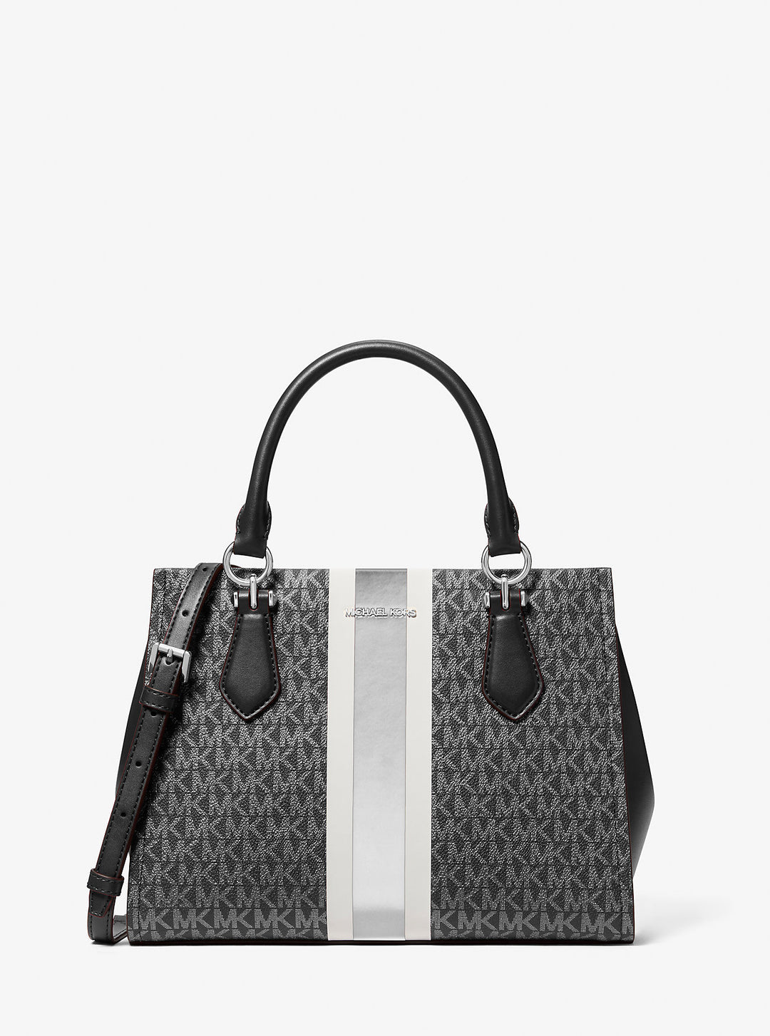 marilyn medium signature logo stripe satchel