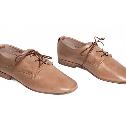 men's square toe vegetable-tanned oxford shoes in cognac brown