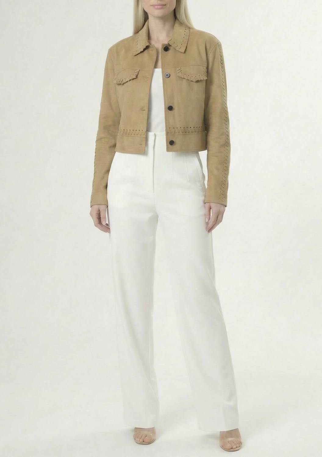 women's wren whipstitch jacket in tan